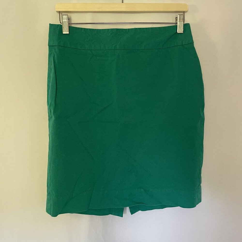 Banana Republic‎ Petite Green Skirt Size 10 Cotton & Viscose Blend